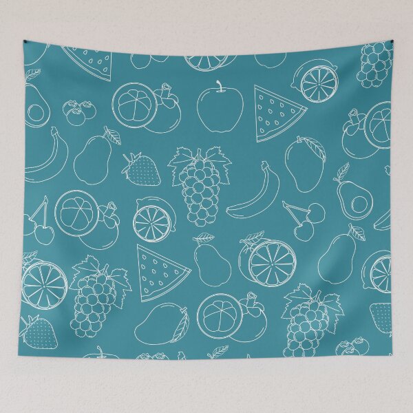 Item preview, Blue background fruit  designed and sold by Mini-Anni.