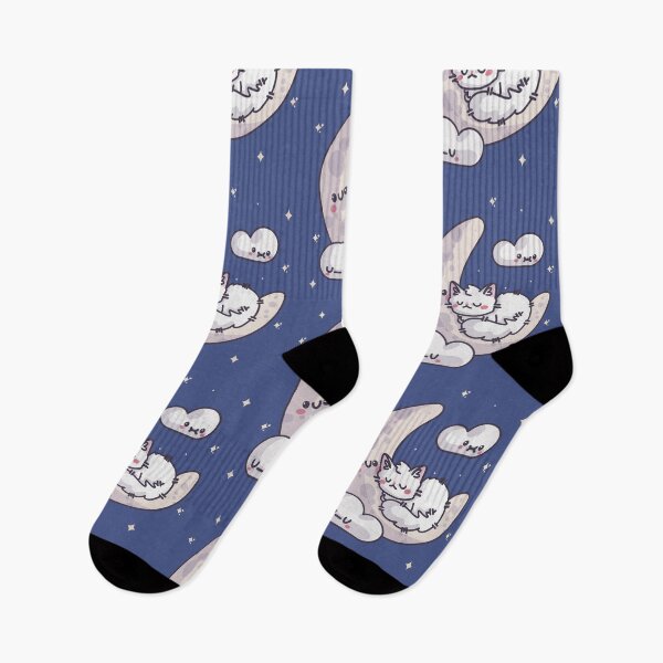Item preview, Kawaii Cat Sleeping on the Moon  designed and sold by FelineEmporium.