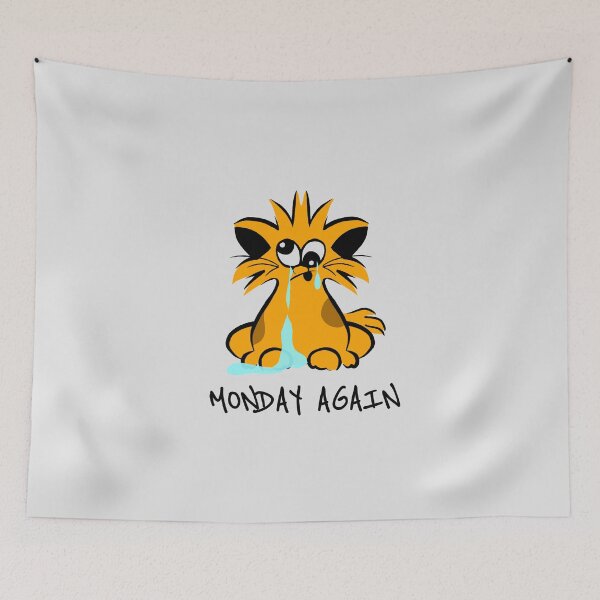 Item preview, Blue monday - Almost monday - Monday again - cat humor designed and sold by stayartsy07.