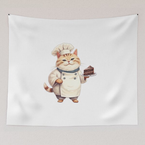 Item preview, Whiskered Confectioner: Chef Cat with Cake designed and sold by GAGO5.