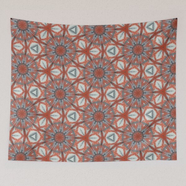 Item preview, Etchnic floral seamless pattern in red and gray color designed and sold by Carachuenni.