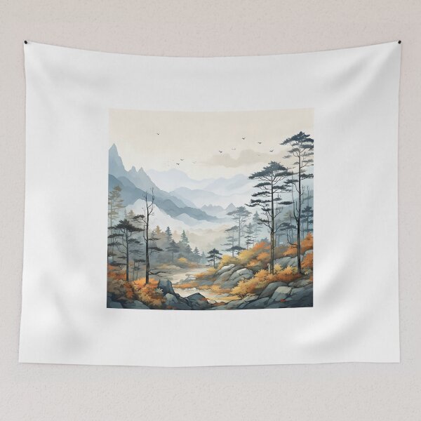 Item preview, Tranquil Autumn Hike Through the Misty Forest designed and sold by Shirtastically.