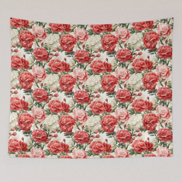 Item preview, Carnation Tile 010 - Ruffled Rainbows in Floral Clusters designed and sold by TheBrainArt.