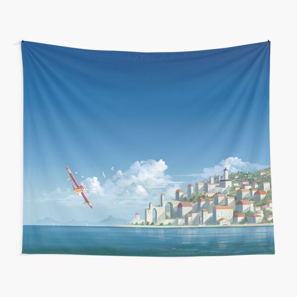 Item preview, Red bird and coastal city designed and sold by Syntetyc.