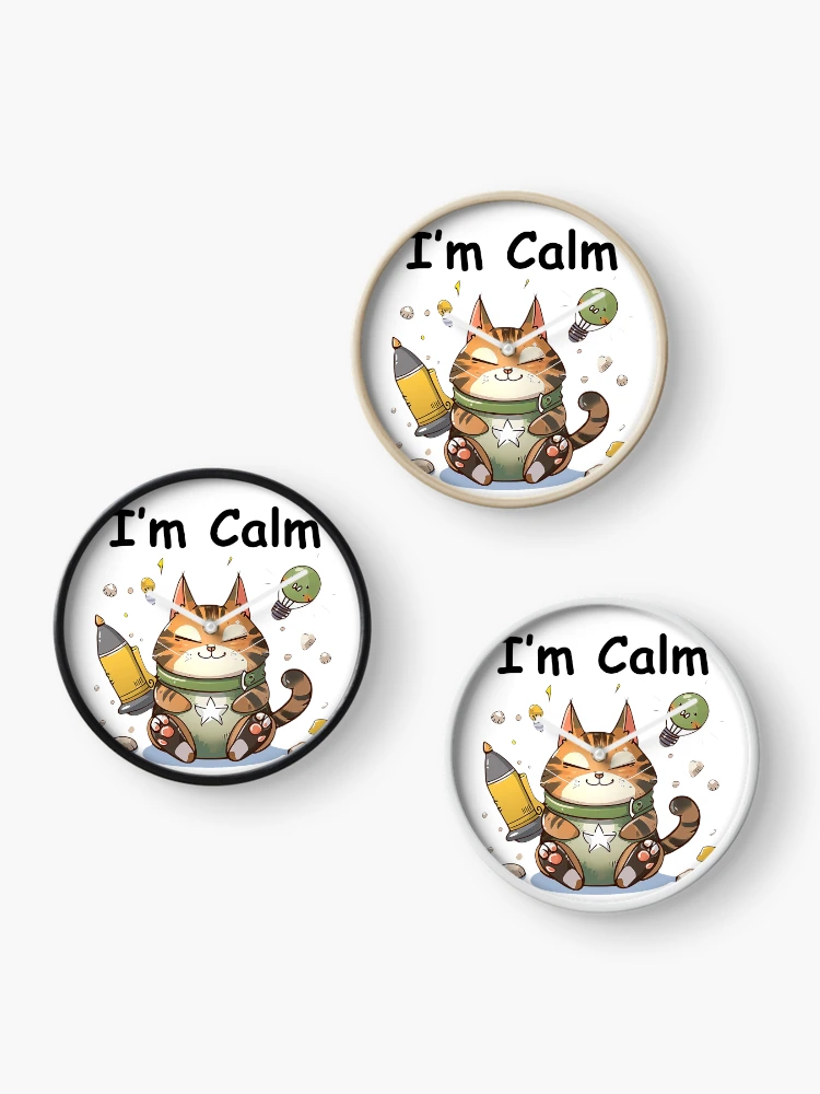 Thumbnail 3 of 4, Clock, Cat Calm designed and sold by Ryslissa.