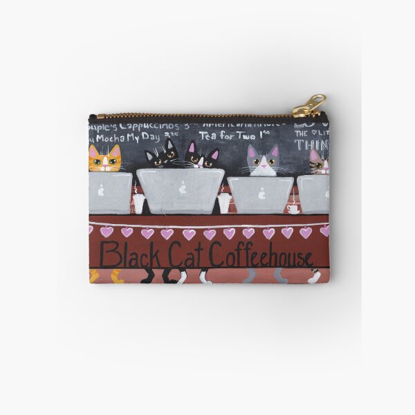 Item preview, Valentine Black Cat Coffeehouse designed and sold by KilkennyCat Art.