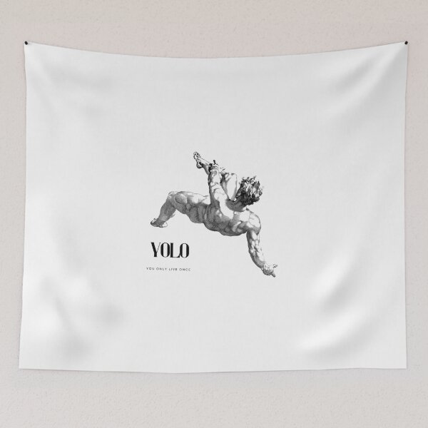 Item preview, YOLO and Greek God Falling You Only Live Once  designed and sold by kylmllr101684.