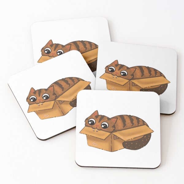 Item preview, Brown Cat In Box | Sticker, Mug designed and sold by NicolasGlowArt.