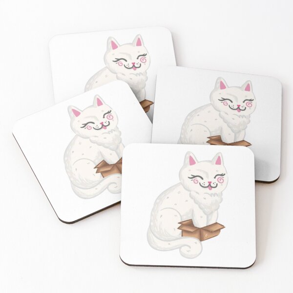 Item preview, White Cat And Tiny Box | Sticker, Mug designed and sold by NicolasGlowArt.