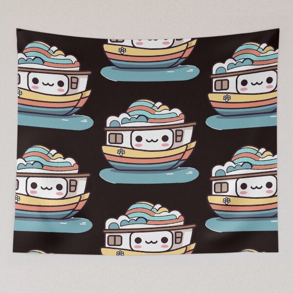 Item preview, Boat Dreams Colorful Kawaii Nautical Adventure designed and sold by DigitalGraphic1.