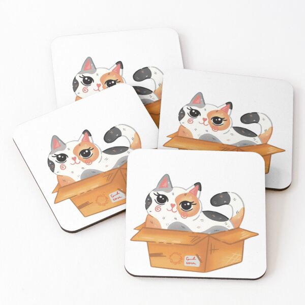 Item preview, Cute Cat In Box | Sticker, Mug designed and sold by NicolasGlowArt.