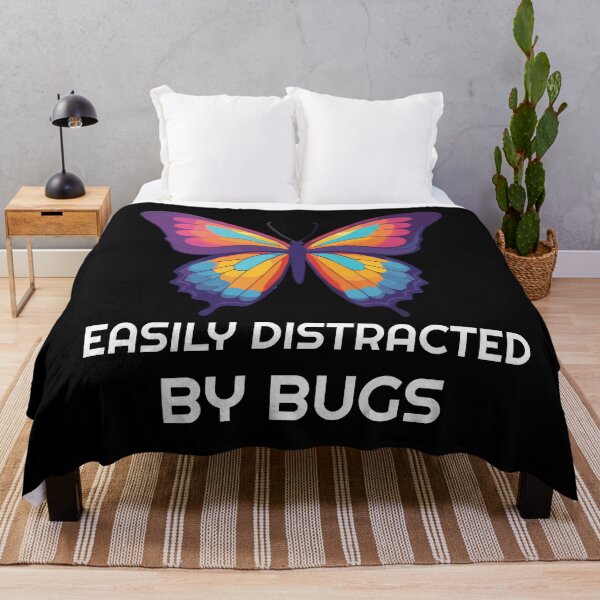 Item preview, Easily distracted by bugs - colorful butterfly designed and sold by twisted-dot.