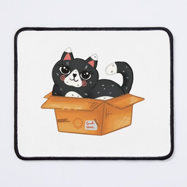 Item preview, Adorable Black Cat In Box | Sticker, Mug designed and sold by NicolasGlowArt.