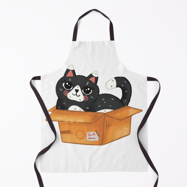 Item preview, Adorable Black Cat In Box | Sticker, Mug designed and sold by NicolasGlowArt.