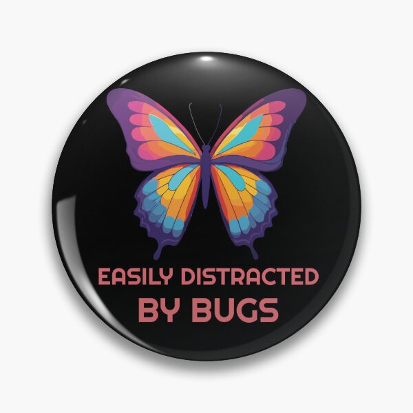 Item preview, Easily distracted by bugs - butterfly - pink text designed and sold by twisted-dot.