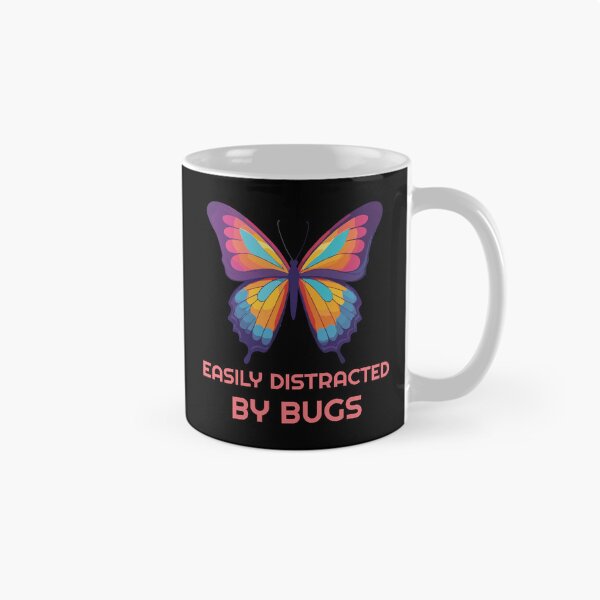 Item preview, Easily distracted by bugs - butterfly - pink text designed and sold by twisted-dot.