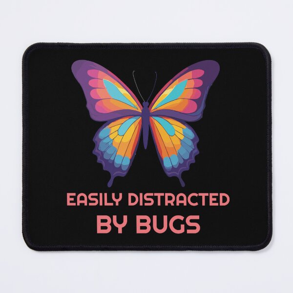 Item preview, Easily distracted by bugs - butterfly - pink text designed and sold by twisted-dot.