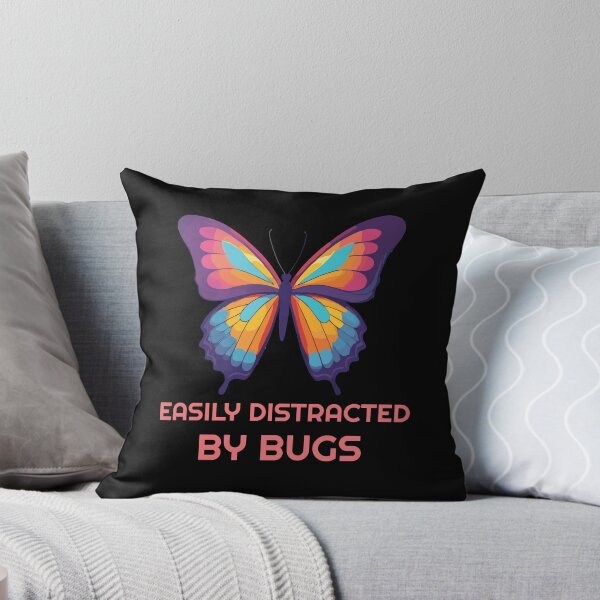 Item preview, Easily distracted by bugs - butterfly - pink text designed and sold by twisted-dot.