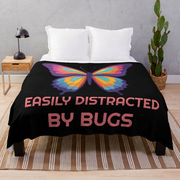 Item preview, Easily distracted by bugs - butterfly - pink text designed and sold by twisted-dot.