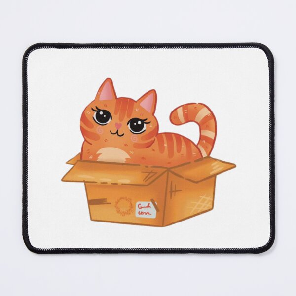 Item preview, Adorable Red Cat In Box | Sticker, Mug designed and sold by NicolasGlowArt.