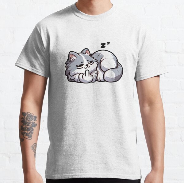 Cat showing middle finger hotsell t shirt