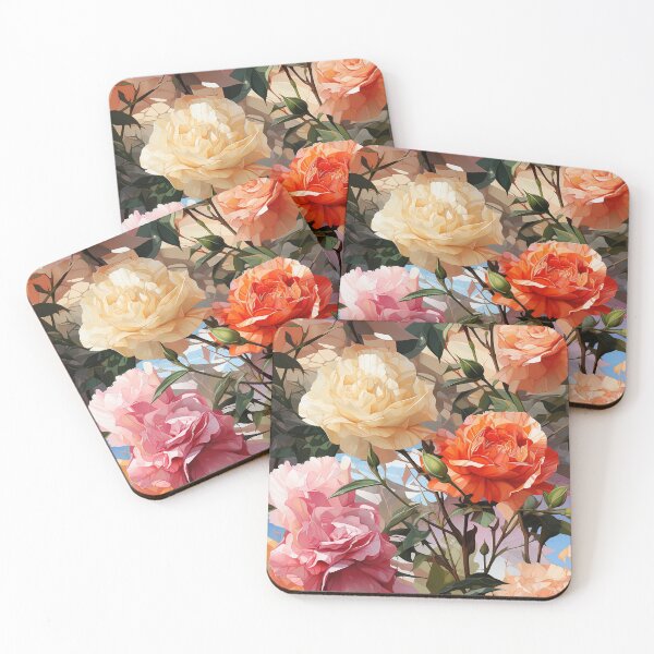 Item preview, Carnation Tile 015 - Ruffled Rainbows in Floral Clusters designed and sold by TheBrainArt.