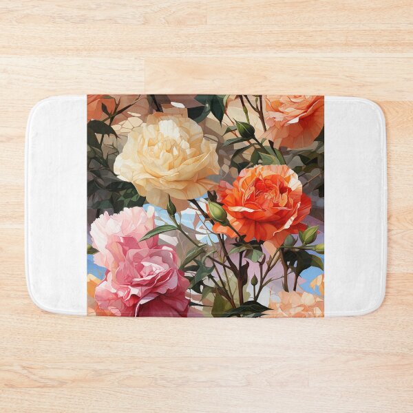 Item preview, Carnation Tile 015 - Ruffled Rainbows in Floral Clusters designed and sold by TheBrainArt.