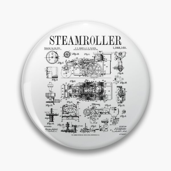 Item preview, Steamroller Heavy Equipment Operator Vintage Patent designed and sold by GrandeDuc.