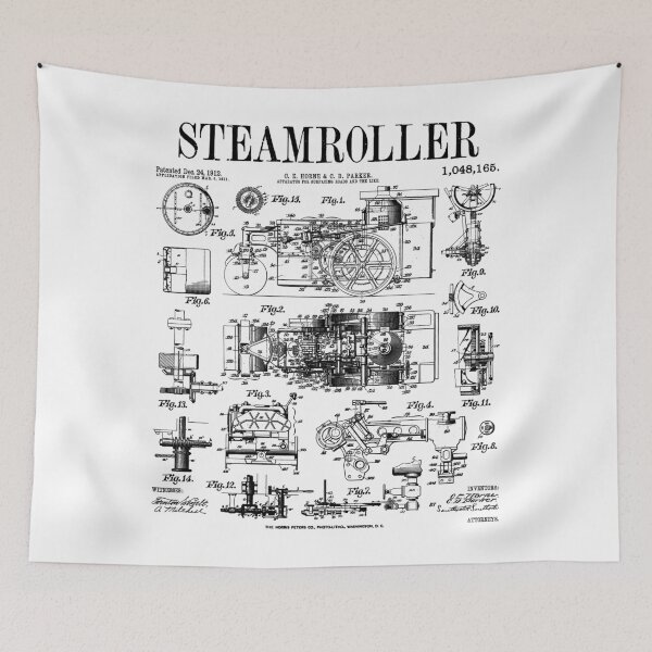 Item preview, Steamroller Heavy Equipment Operator Vintage Patent designed and sold by GrandeDuc.
