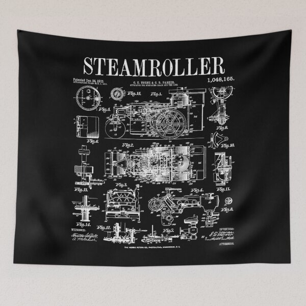 Item preview, Steamroller Heavy Equipment Operator Vintage Patent designed and sold by GrandeDuc.