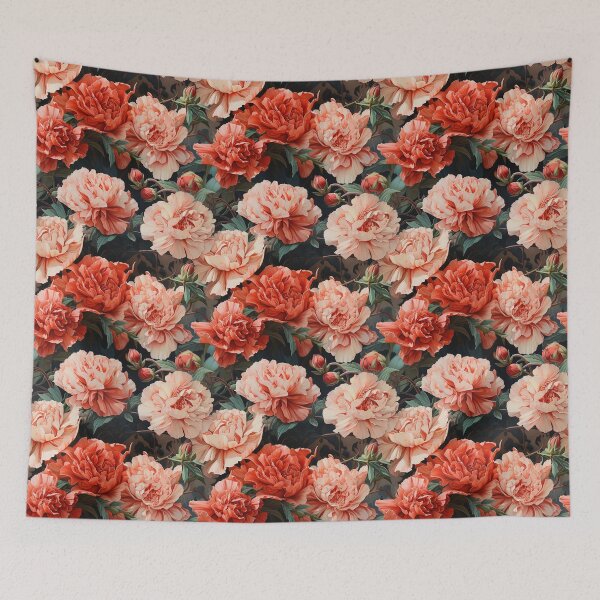 Item preview, Carnation Tile 016 - Ruffled Rainbows in Floral Clusters designed and sold by TheBrainArt.