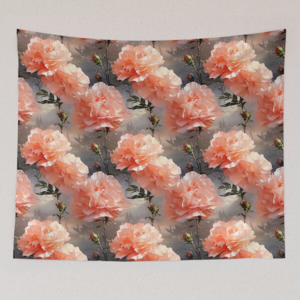 Item preview, Carnation Tile 017 - Ruffled Rainbows in Floral Clusters designed and sold by TheBrainArt.