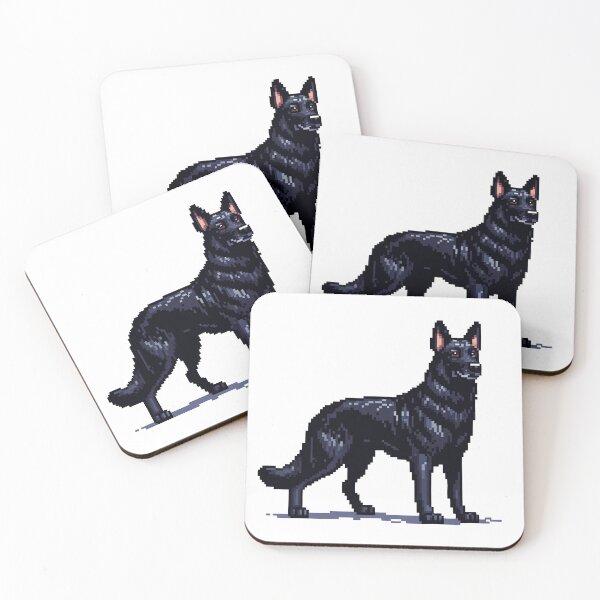 Item preview, BLACK GERMAN SHEPHERD PIXEL ART  designed and sold by mahaprint.