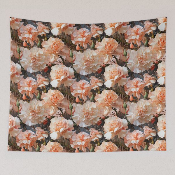 Item preview, Carnation Tile 018 - Ruffled Rainbows in Floral Clusters designed and sold by TheBrainArt.