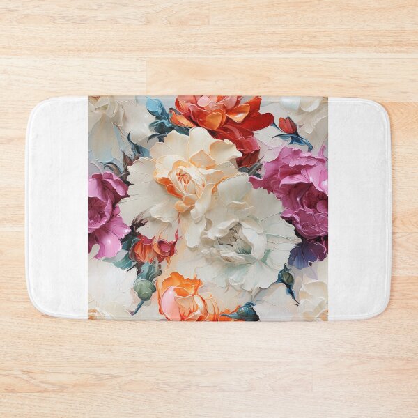 Item preview, Carnation Tile 019 - Ruffled Rainbows in Floral Clusters designed and sold by TheBrainArt.