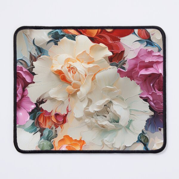 Item preview, Carnation Tile 019 - Ruffled Rainbows in Floral Clusters designed and sold by TheBrainArt.
