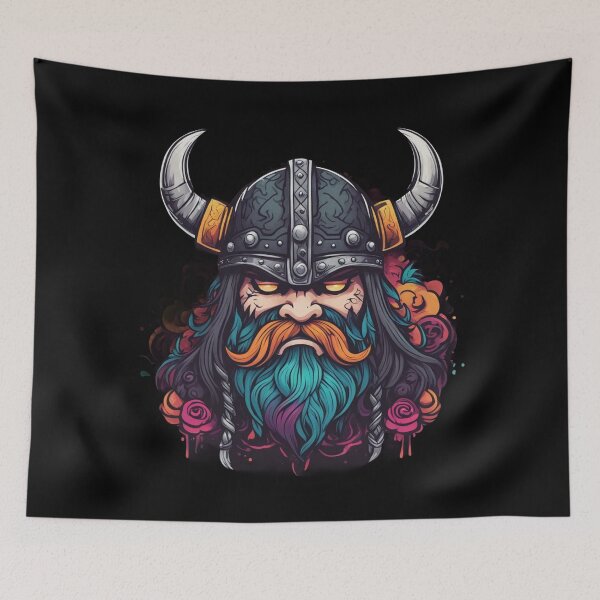 Item preview, Psychedelic Viking Warrior, Berzerker, Norse Cartoon designed and sold by Burn-Ego.
