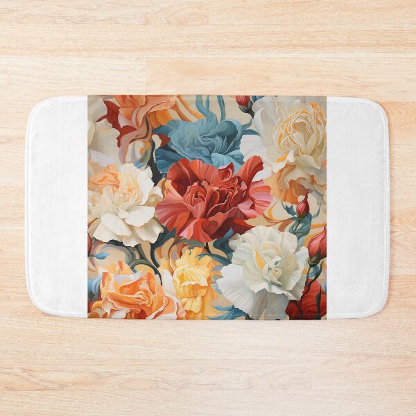 Item preview, Carnation Tile 020 - Ruffled Rainbows in Floral Clusters designed and sold by TheBrainArt.