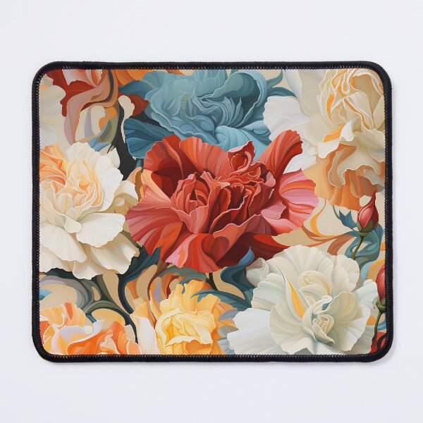 Item preview, Carnation Tile 020 - Ruffled Rainbows in Floral Clusters designed and sold by TheBrainArt.
