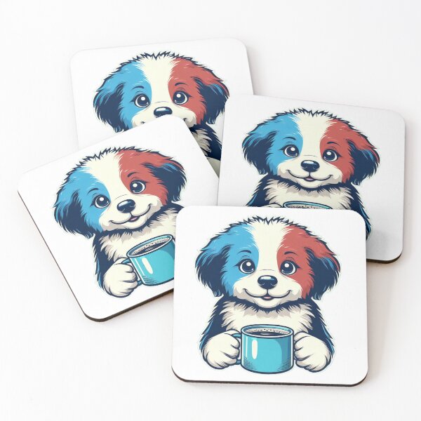 Item preview, Cute Dog Drinking A Coffee designed and sold by SnuggleSafari.