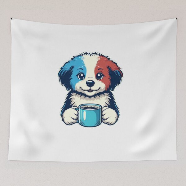 Item preview, Cute Dog Drinking A Coffee designed and sold by SnuggleSafari.