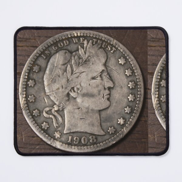 Item preview, 1908 Barber Quarter Scratches Ugly designed and sold by coinsxcrochet.