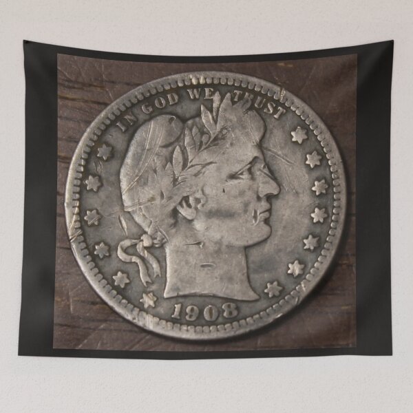 Item preview, 1908 Barber Quarter Scratches Ugly designed and sold by coinsxcrochet.