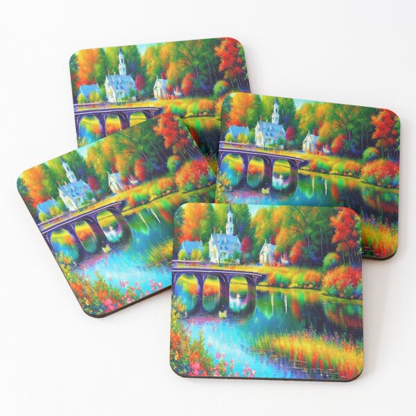 Item preview, Painting of a church next to a bridge designed and sold by Down Unda Store.