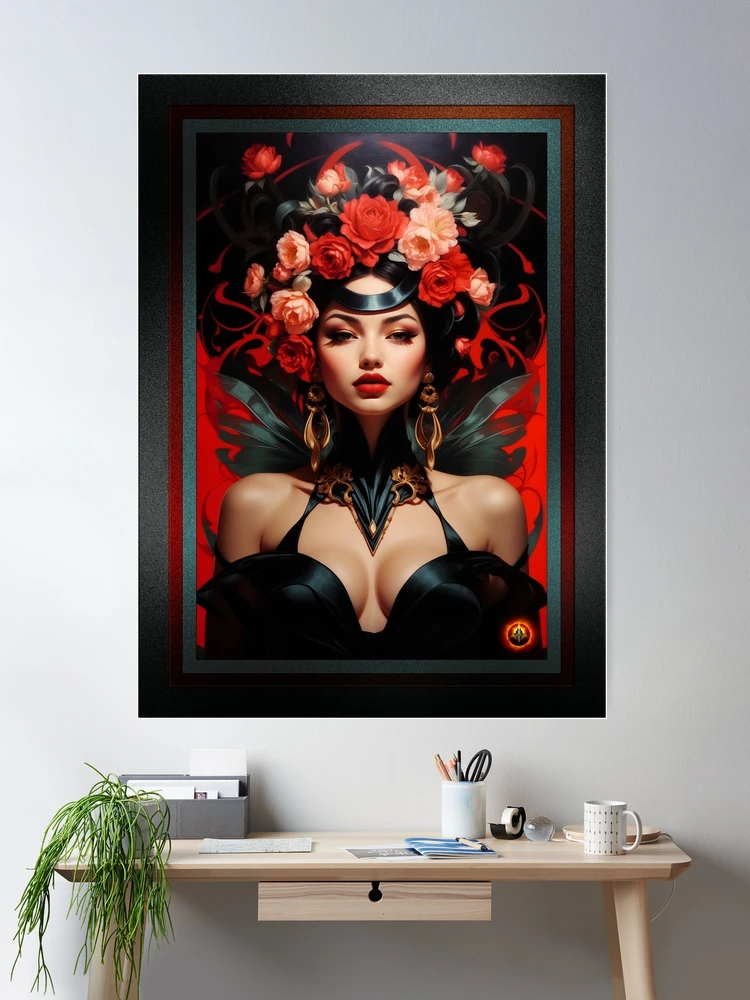 The Grand Reveal Pop Surrealism Beautiful AI Concept Art Portrait by Xzendor7 Room Decor Poster Art Print Portrait