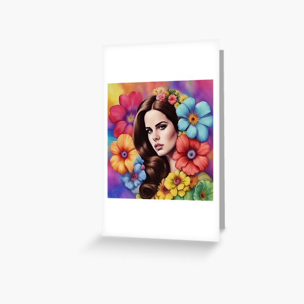 Artikel-Vorschau von Lana Del Ray Florales 60er-Jahre-Portrait-Regenbogen, designt und verkauft von FantasyJo.