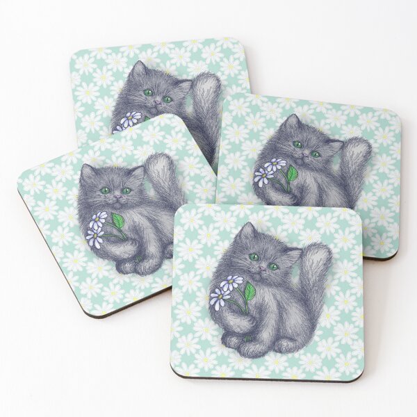 Item preview, Cute Kitten with Daisies designed and sold by micklyn.