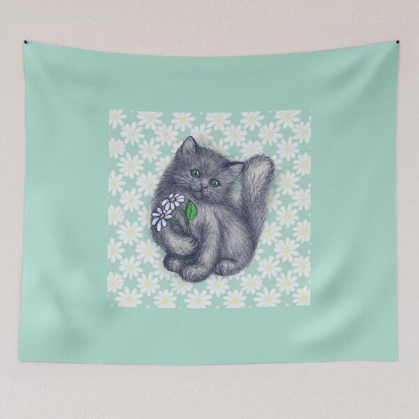Item preview, Cute Kitten with Daisies designed and sold by micklyn.