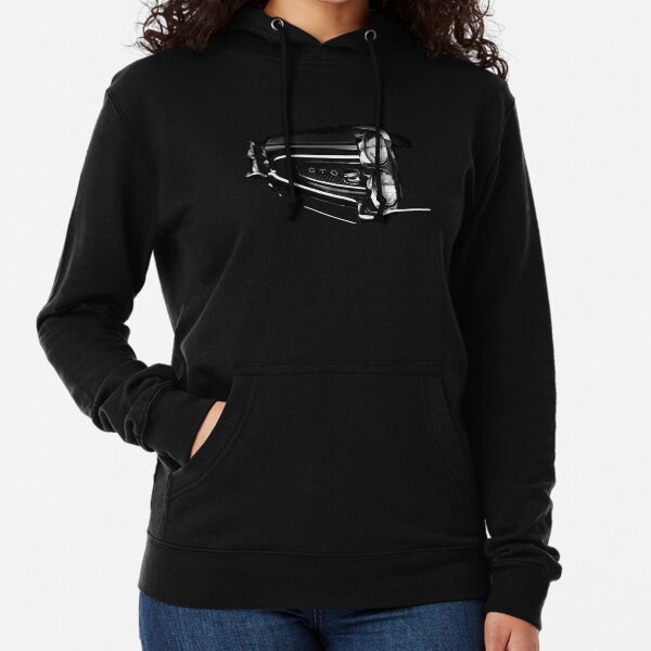 1967 Pontiac GTO Black - high contrast 1 Lightweight Hoodie