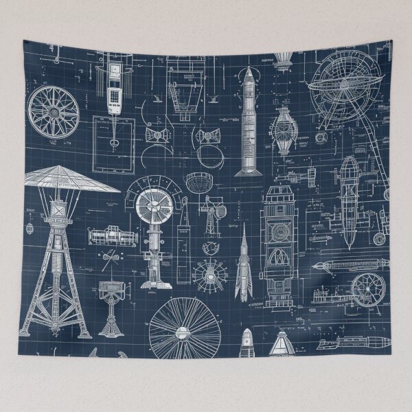 Item preview, Inventive Genius - Blueprint Minimalism Square Edition designed and sold by kaliguy17.